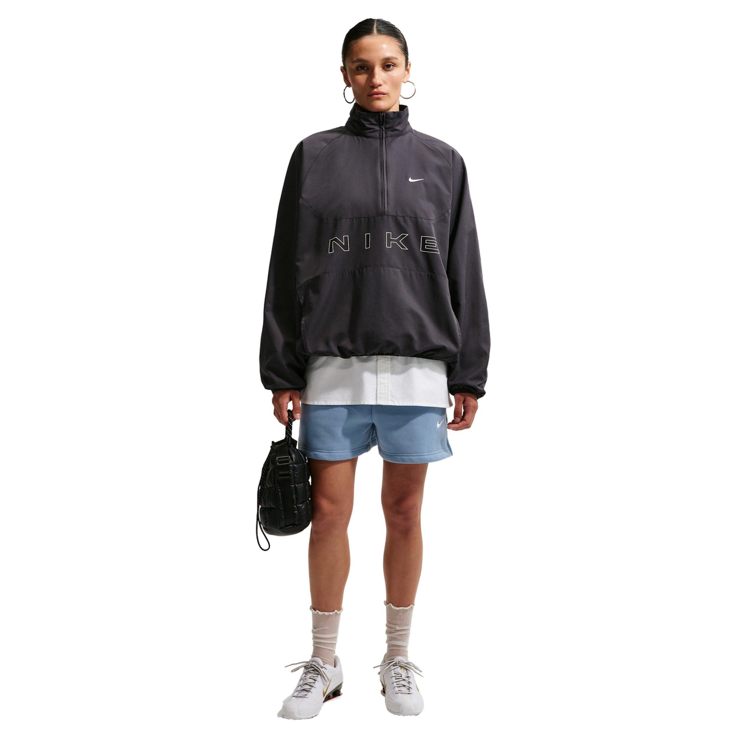 Nike Women's Studio Fleece Med-Weight Mid-Rise Shorts - BLUE